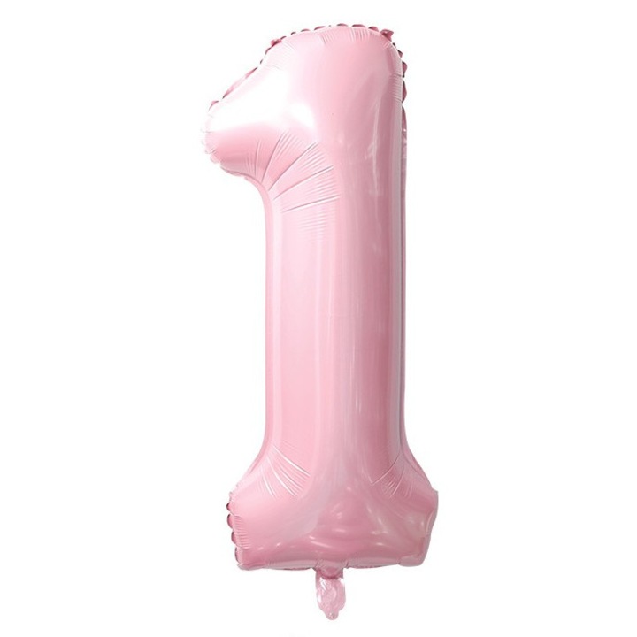Fólia lufi szám, 102cm, Babarózsaszín