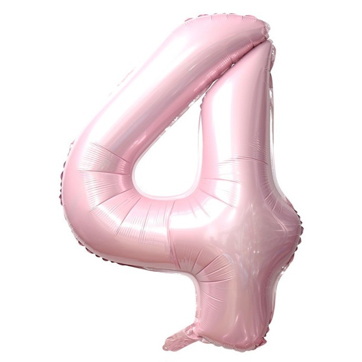 Fólia lufi szám, 102cm, Babarózsaszín