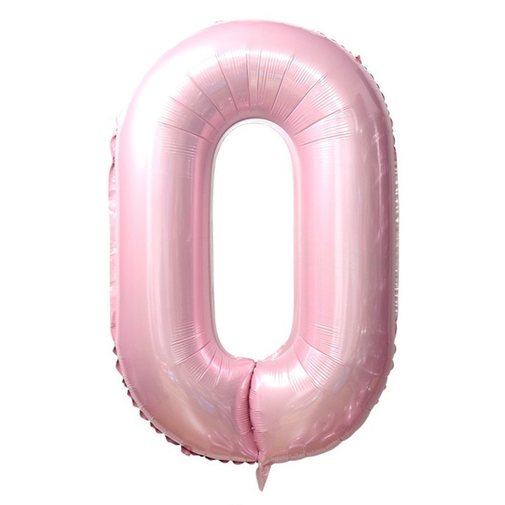 Fólia lufi szám, 102cm, Babarózsaszín