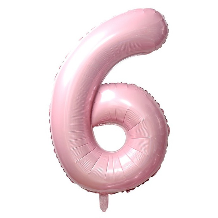 Fólia lufi szám, 102cm, Babarózsaszín