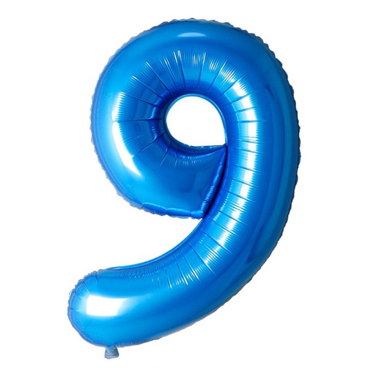 Fólia lufi szám, 102cm, kék