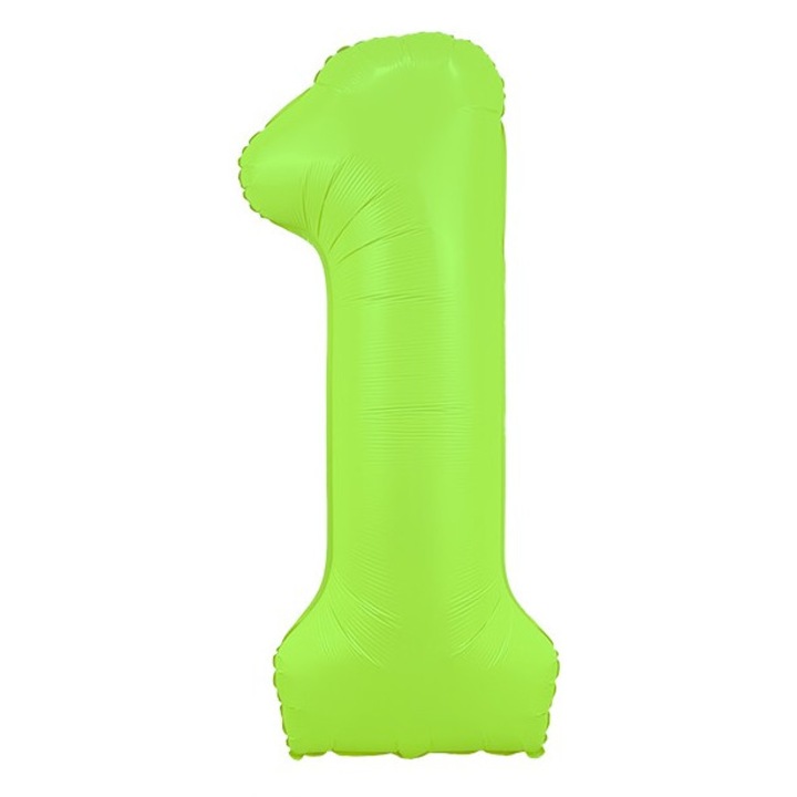 Fólia szám lufi, 102cm, Neon Zöld