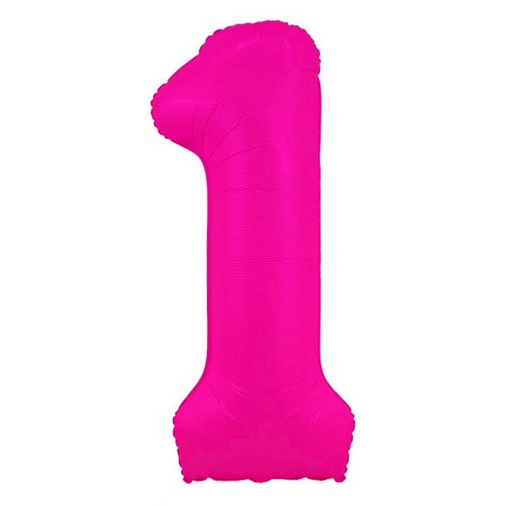 Fólia lufi szám, 102cm, Neon Rózsaszín