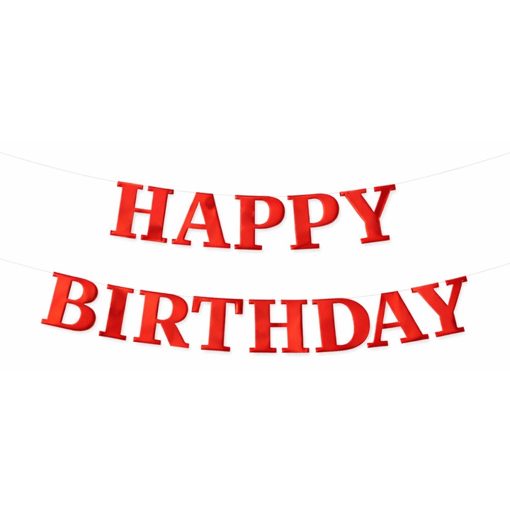Декоративен банер Честит рожден ден Червен