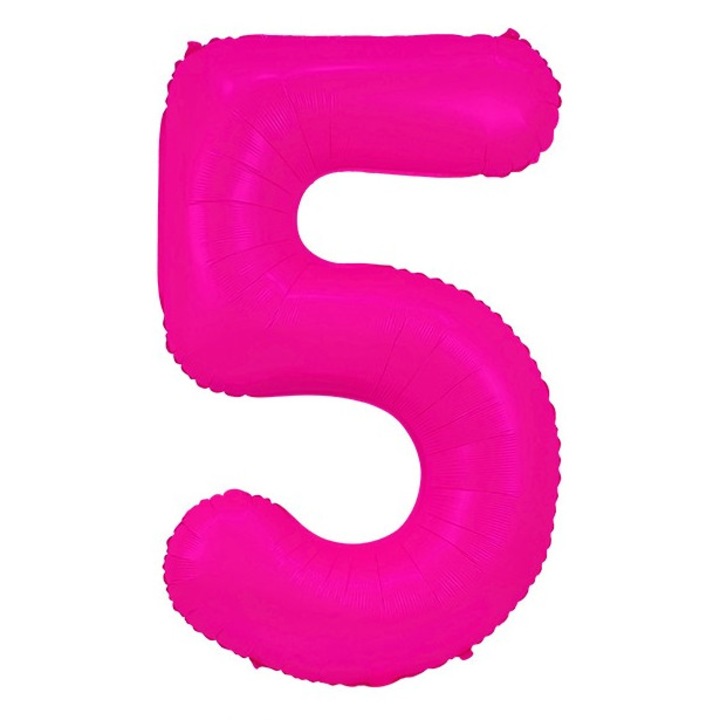 Fólia lufi szám, 102cm, Neon Rózsaszín