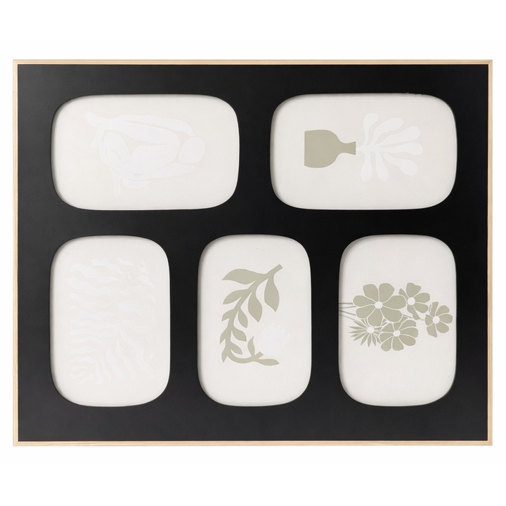 Черна рамка за стена 36,5 см x 30,5 см x 1,8 см за 5 снимки