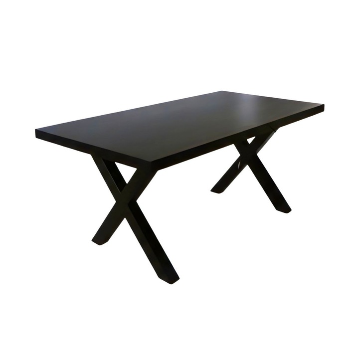 Masa de dining neagra 140x90 cm din lemn de mango Chakra X Haro