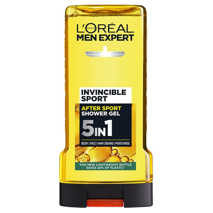 L'Oréal Paris Men Expert Invincible Sport revitalizáló tusfürdő férfiaknak, testre, arcra, hajra, szakállra és hidratálásra, 300 ml