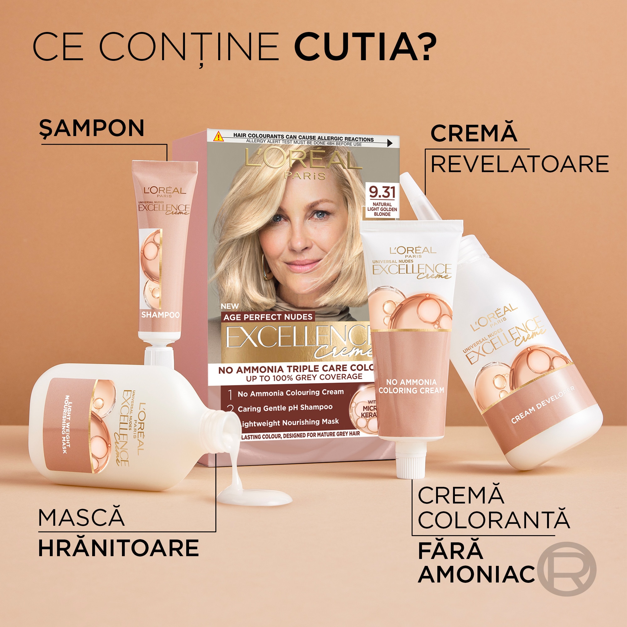 Vopsea de par permanenta fara amoniac L'Oreal Paris Excellence