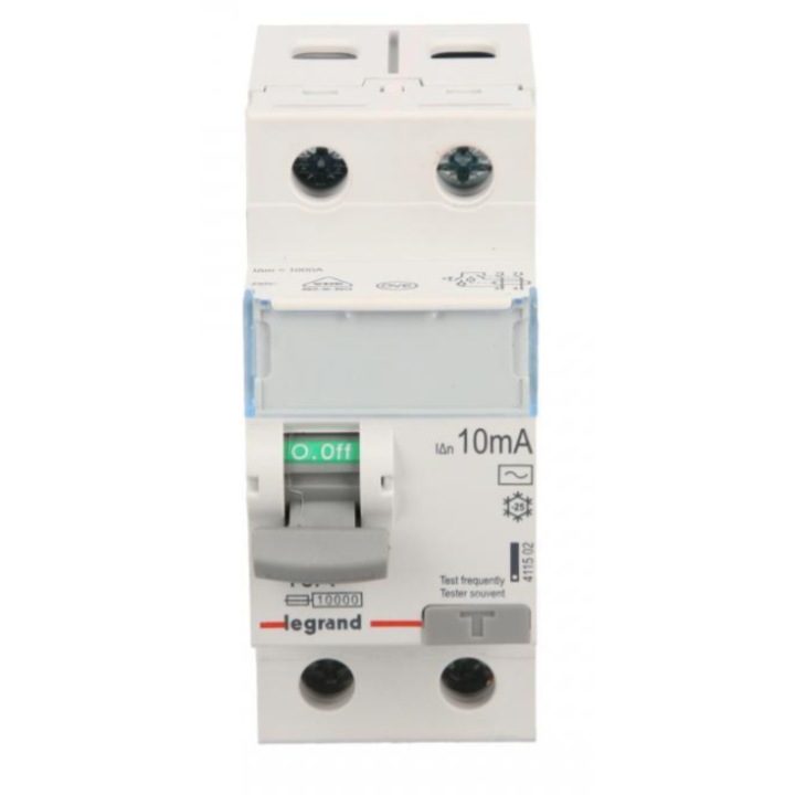 Dispozitiv de protectie diferentiala 2P 16A 0,01A tip AC P302 TX3, Legrand, dimensiuni 85x40x44mm