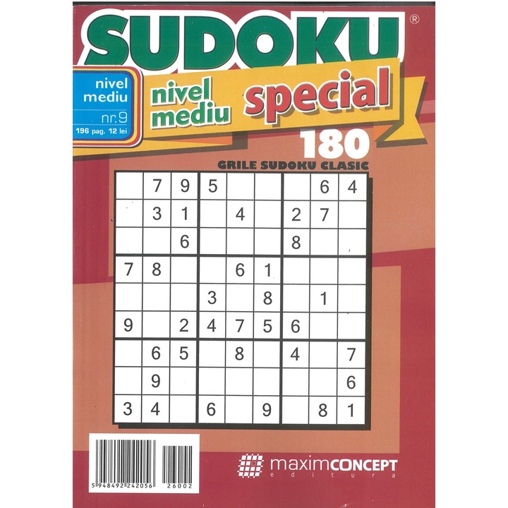 Sudoku nivel mediu special nr.9, editura Maxim