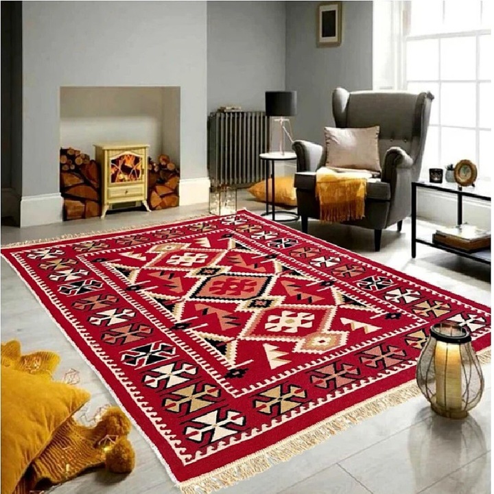 Covor cu tesatura plata cu decor traditional - Kilim cu doua fete, 120x180 cm - 04