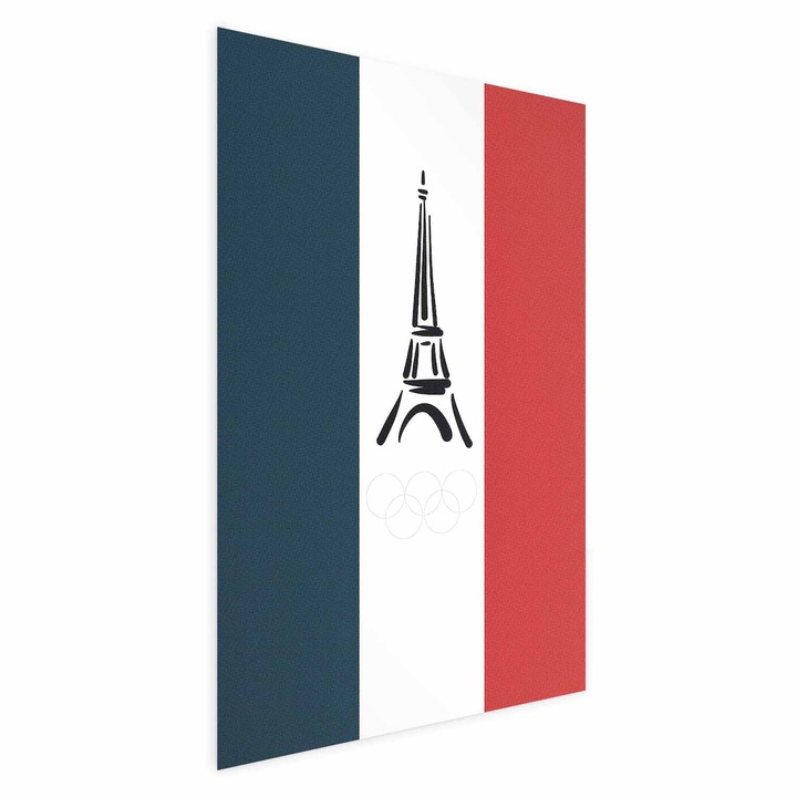 Poster Fara rama - Eiffel Tower French Flag - 21 x 30 cm