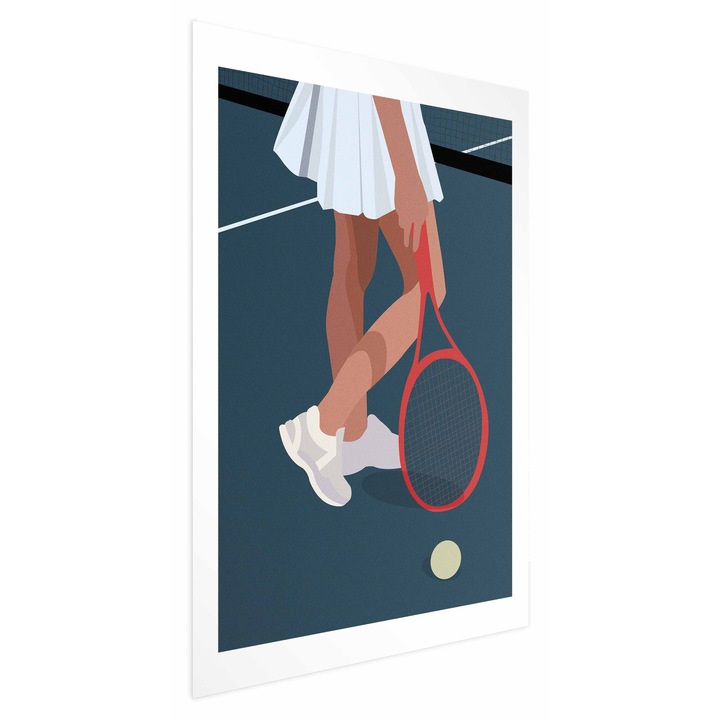 Poster Fara rama - Tennis Player Red Racket - 40 x 60 cm