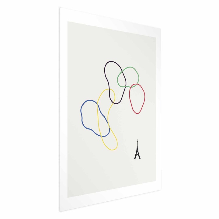 Poster Fara rama, cu margine - Colorful Circles - 29.7 x 42 cm