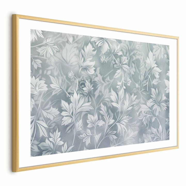 Poster Rama aurie cu margine - Muted Turquoise Florals - 30 x 21 cm