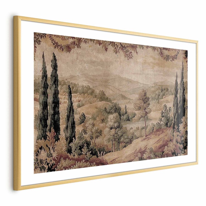 Плакат Златна рамка с кант - Средиземноморски пейзаж - 60 x 90 см