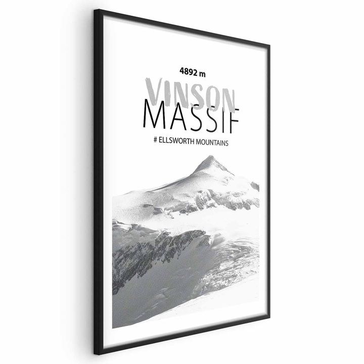 Poster Rama neagra cu margine - Vinson Massif Peak - 40 x 60 cm