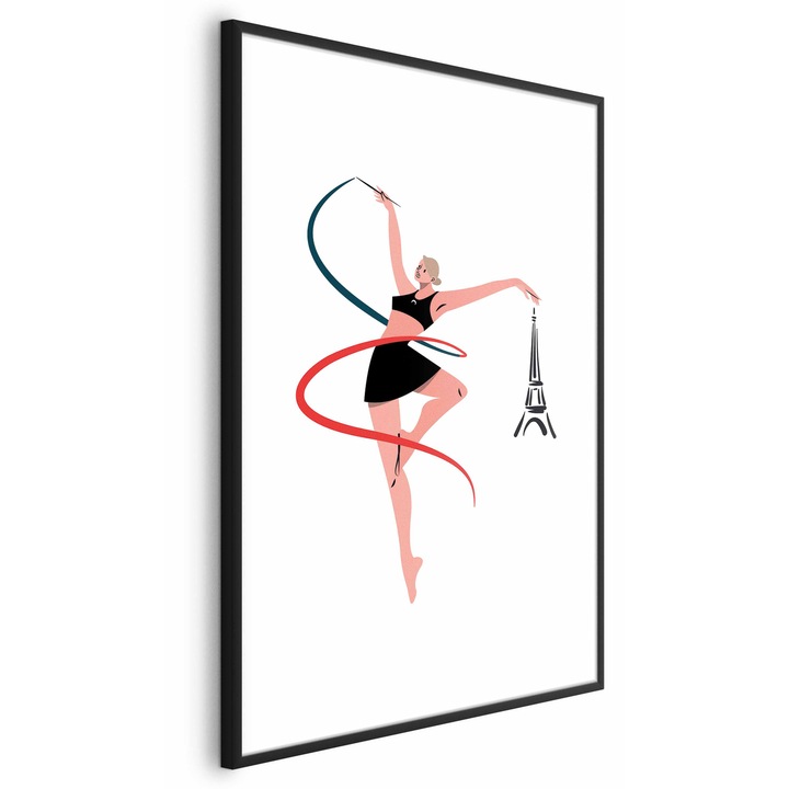 Poster Rama neagra cu margine - Woman Ribbon Illustration - 21 x 30 cm