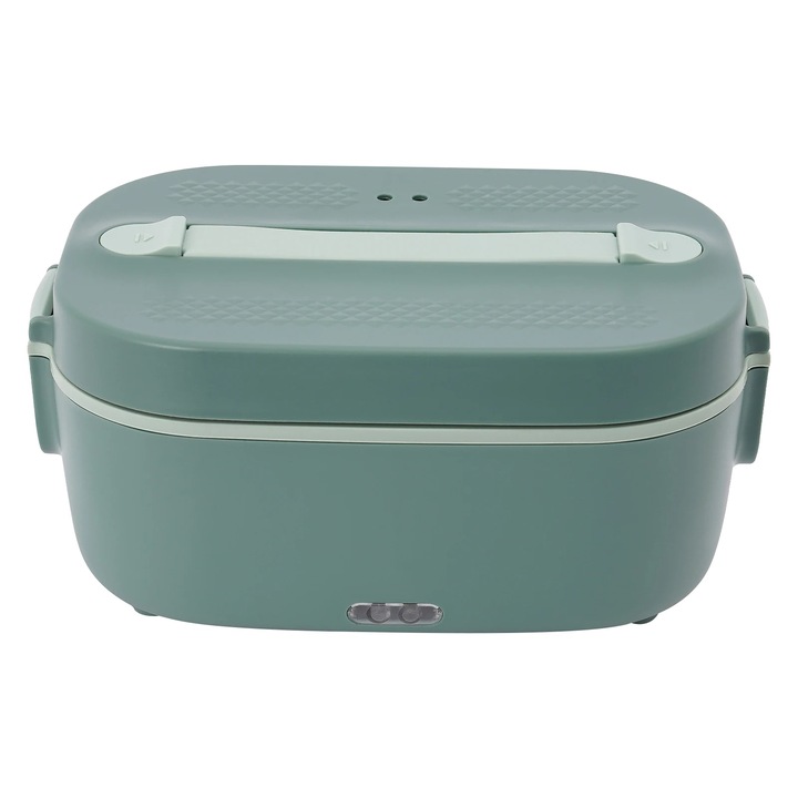 Elektromos ételhordó, hordozható kivitel, rozsdamentes acél, zöld, 1,5L, 24x15x11cm