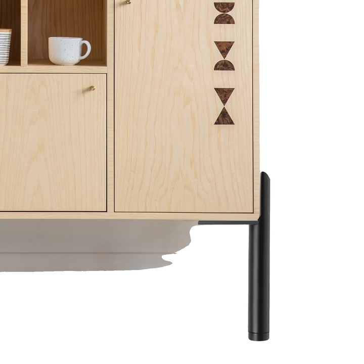 Picioare de mobilier, 15 cm, set de 4, otel laminat la rece, capacitate maxima 300 kg, dimensiune placa de montare 75x60x3.8 mm