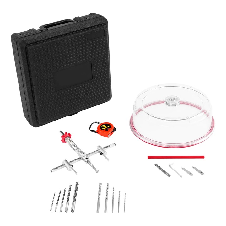 Set de unelte multifunctionale, diametru ajustabil, argintiu, 40x200mm