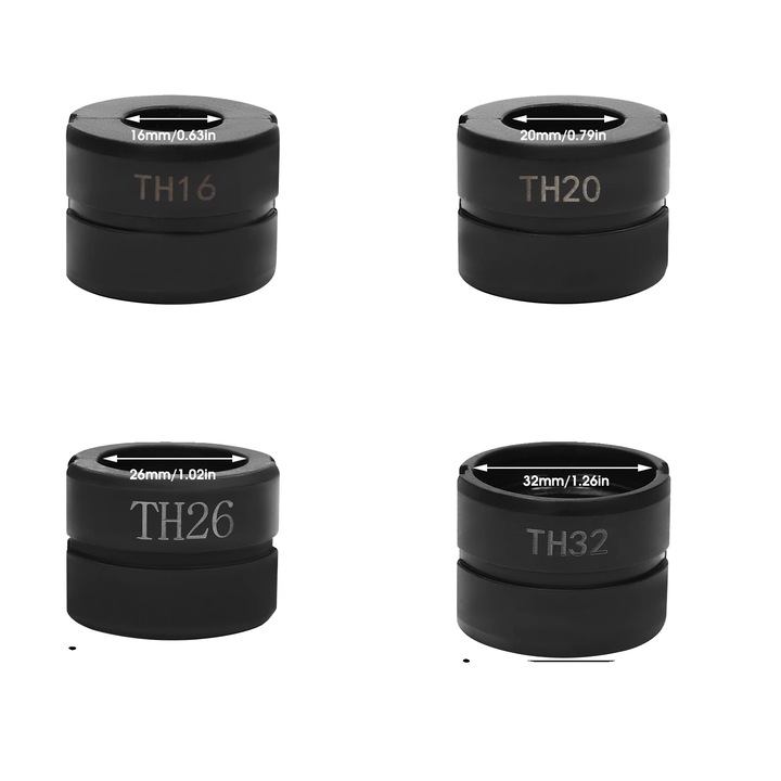 Cleste pentru crimping PEX, 4 piese, otel Cr45, negru