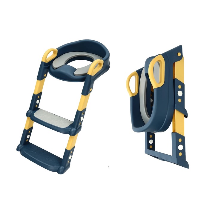 Reducator WC, design pliabil, albastru, dimensiuni standard