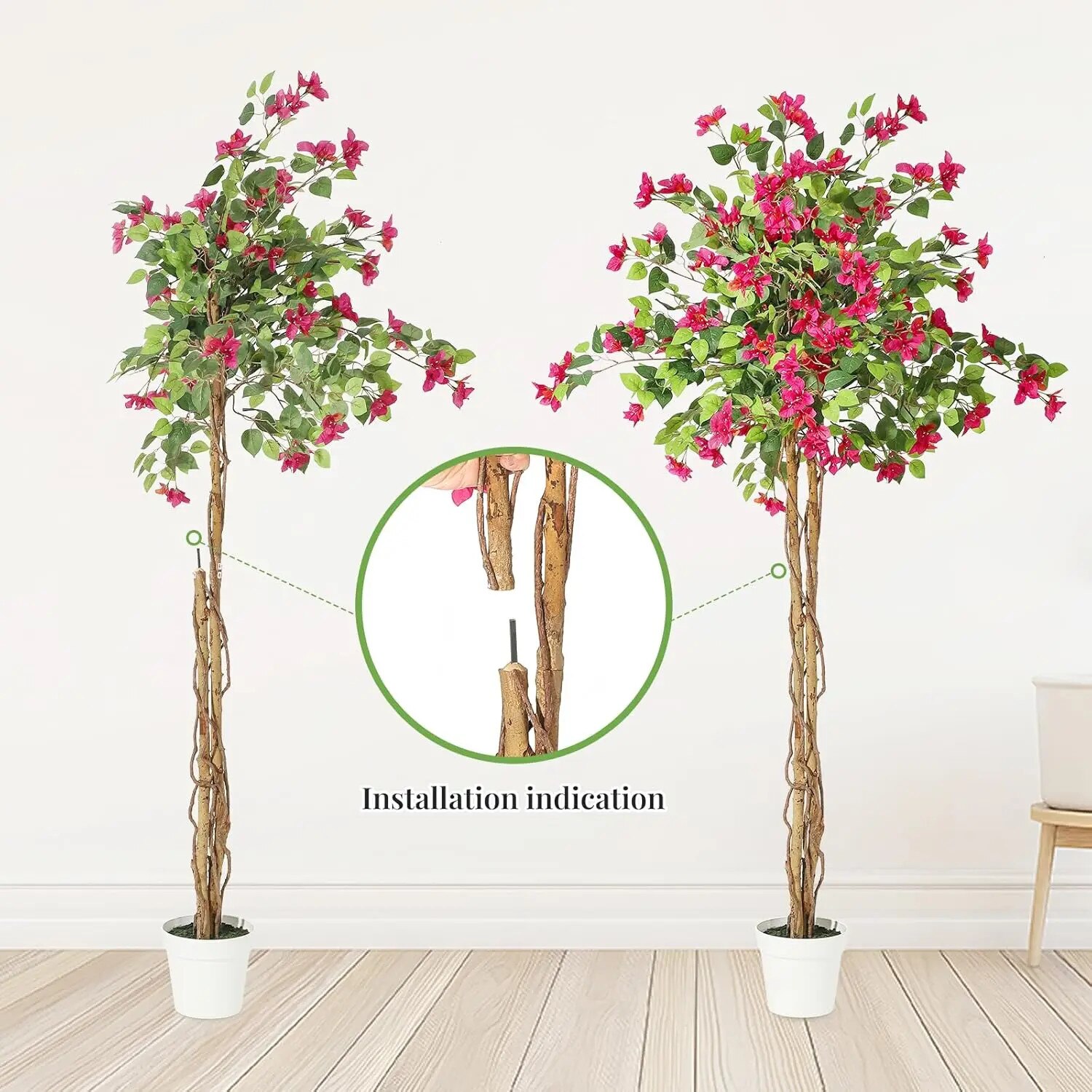 Copac artificial Bougainvillea, 2 piese, roz, 180cm - eMAG.ro