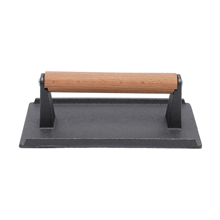 Presa de carne, constructie din fonta, suprafata antiaderenta, neagra, dimensiune standard