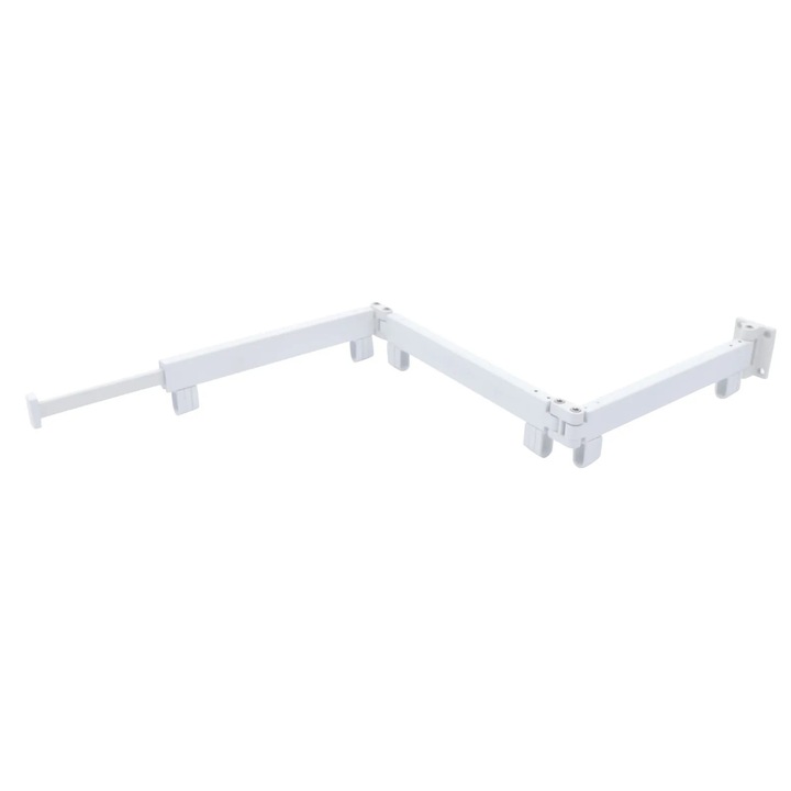 Suport de uscat rufe montat pe perete, extensibil, rabatabil, alb, 1 bară, aluminiu