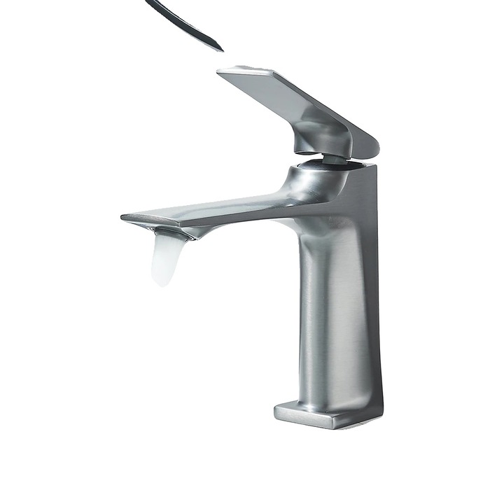 Санитарен смесител, монтаж на плота на мивката, управление с една ръкохватка, тъмно сив, PHY85247