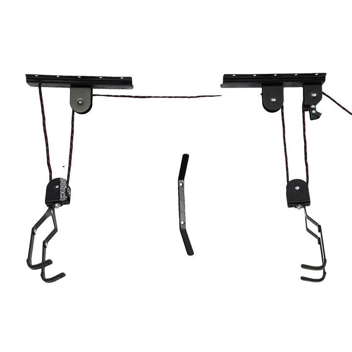 Стойка за съхранение на велосипед, система за монтиране на таван, компактен дизайн, капацитет 60кг, черна