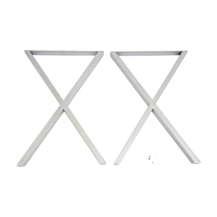 Крака за маса, дизайн във формата на X, 2 броя, опушено сиво, товароносимост 200 кг