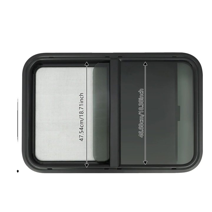 Fereastra orizontala pentru rulote, 76.2 cm, constructie durabila, instalare usoara