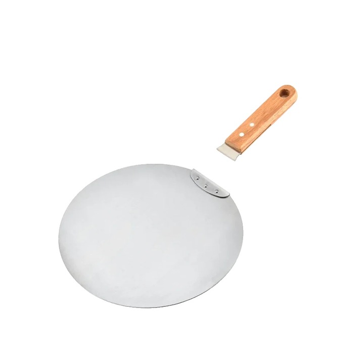 Лопатка за пица, ергономични дръжки, неръждаема стомана, сребриста