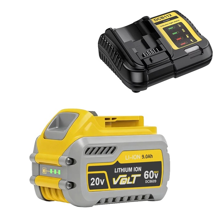 Baterie 9000mAh cu incarcator, design robust, compatibilitate larga