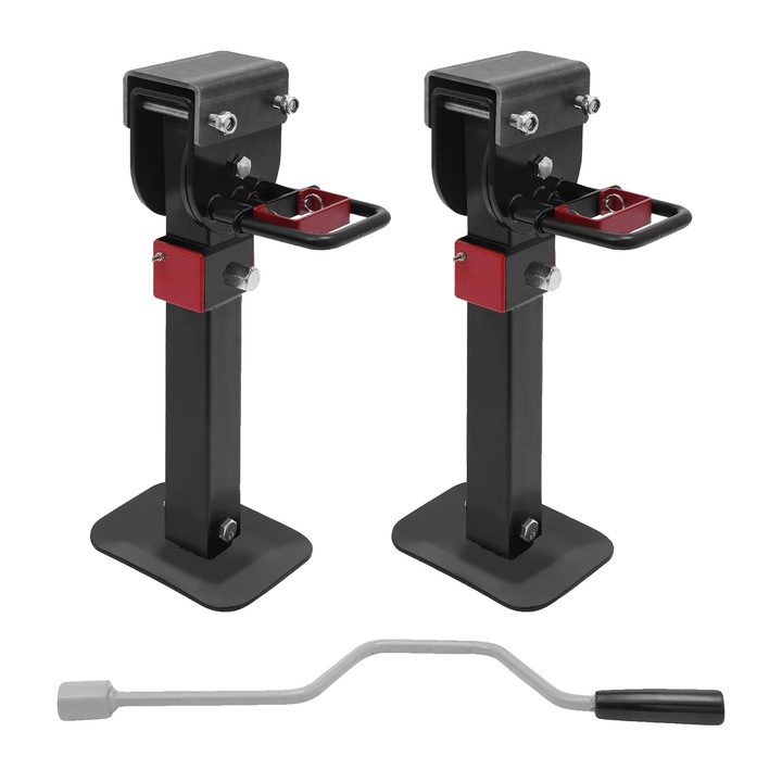 Set Elevator pentru remorci, ajustabil, constructie durabila, negru, 2 bucati