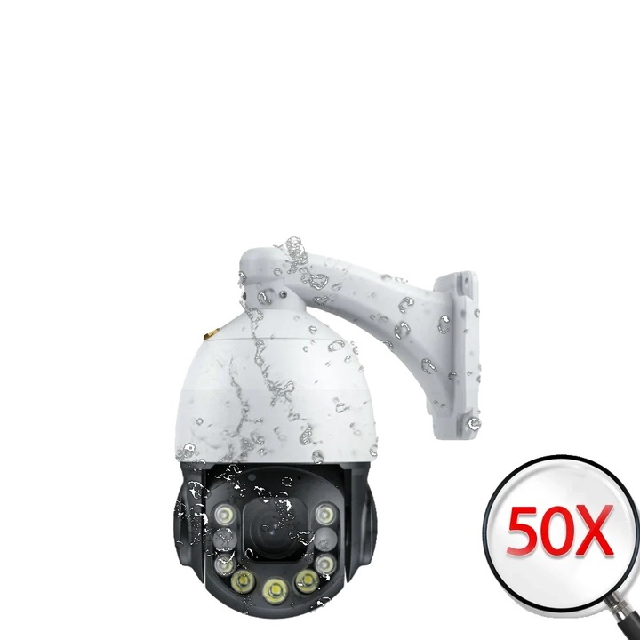 Камера за видеонаблюдение, 50x оптично увеличение, интелигентно цветно нощно виждане, безжична, стандартни размери