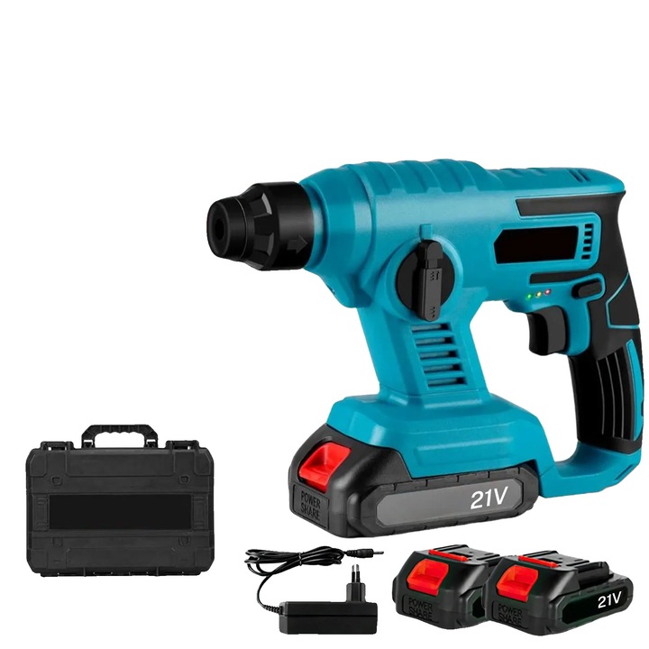 Masina de gaurit cu impact, 2 moduri de lucru, motor fara perii, 2 baterii, 1000W, 2.5kg