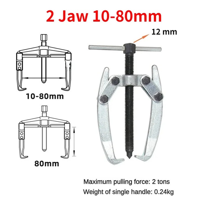 Extractor Angrenaje auto cu 2 brate 10-80mm, otel carbon, aplicatii versatile