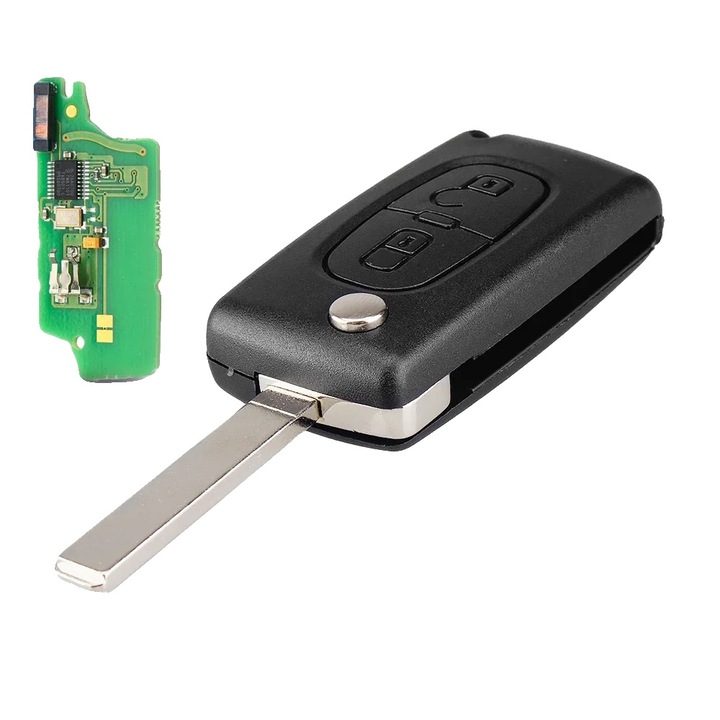 Сгъваем автомобилен ключ, 2 бутона, за Citroen, многоцветен