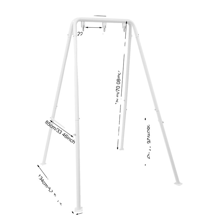 Cadru pentru scaun suspendat, constructie din fier, utilizare interioara si exterioara, alb, 134x118x178cm