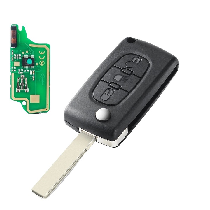 Сгъваем ключ за кола, 3 бутона, за Citroen, 48g, 433MHz