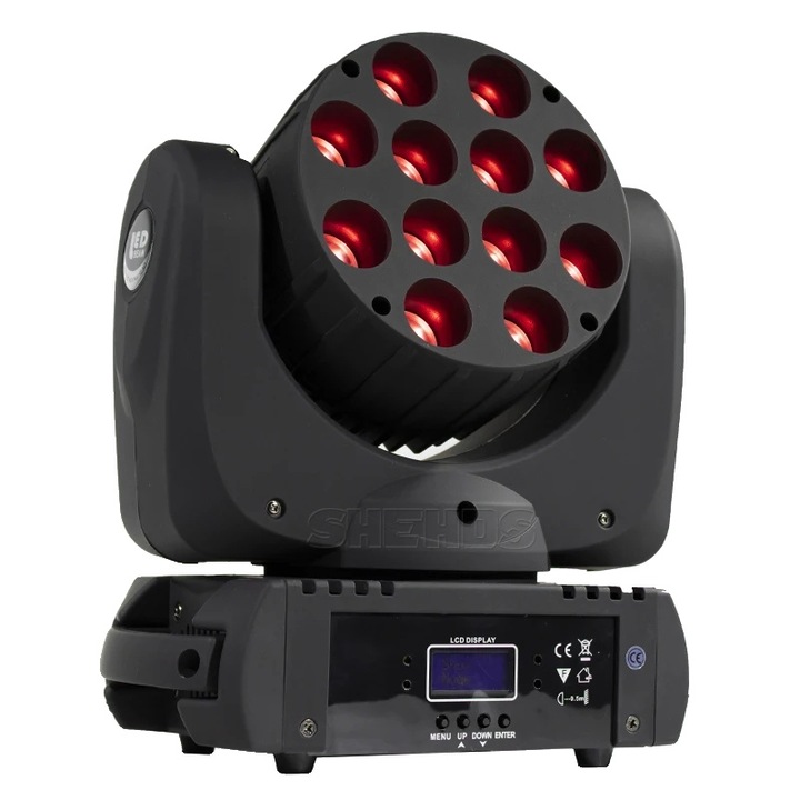 Lumina de scena mobila, efecte RGBW, control DMX, 12x12W, 25x15x31cm
