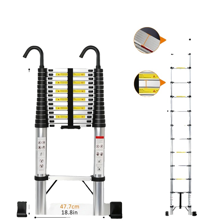 Scara telescopica, 6.3m, 6 inaltimi ajustabile, design compact, cu carlige