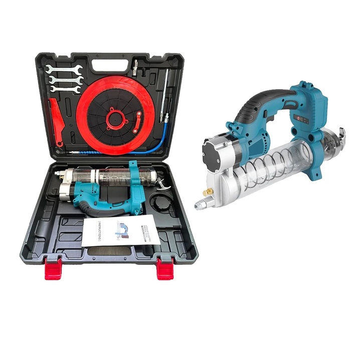 Pistol de gresare electric fara fir, 960W, 10000PSI, 50cm, maner antiderapant, control viteza ajustabil