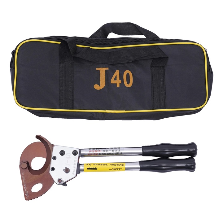 Kábelvágó olló, racsnis mechanizmus, robusztus kialakítás, 30mm, 35x16x5cm