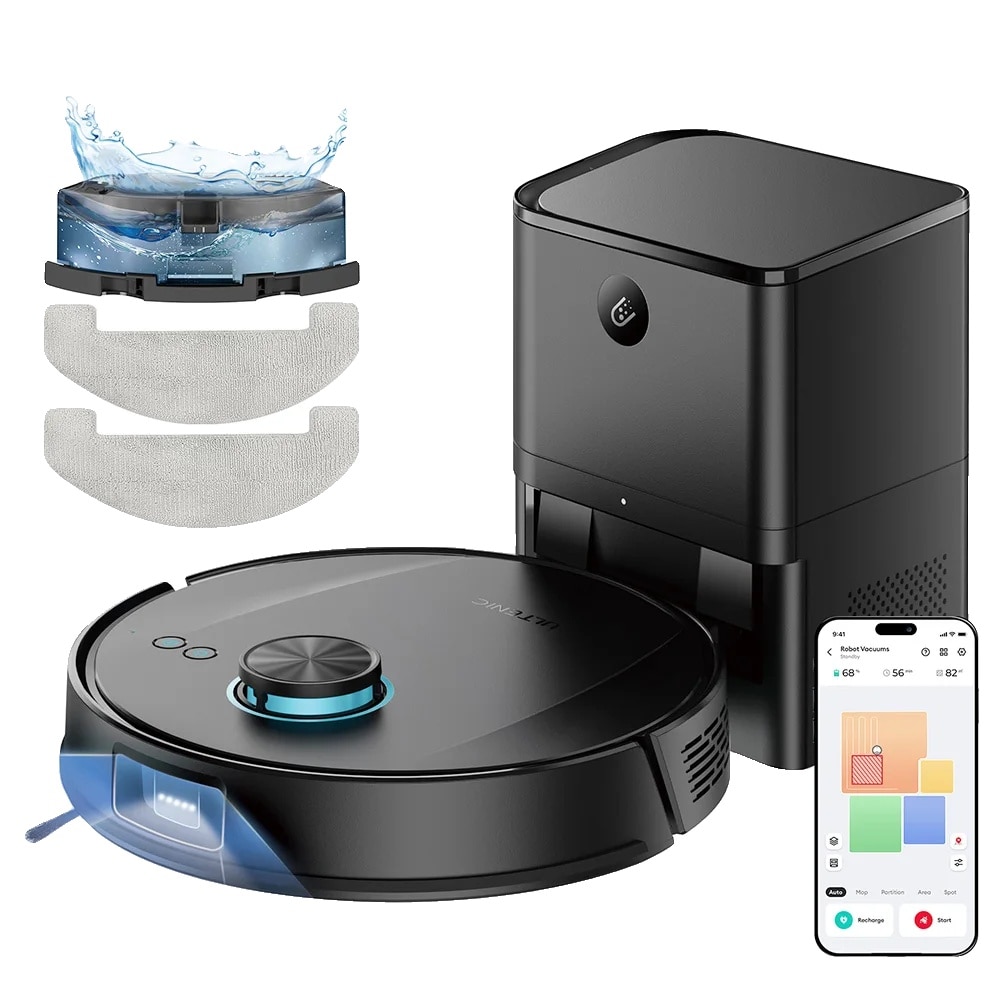 Robot aspirator T20 Pro, 8000Pa putere de aspirare, navigatie inteligenta cu mapare, functie 2-in-1 aspirare si mop, autonomie pana la 180 min, rezervor praf 340ml + apa 250ml, negru, 1 buc