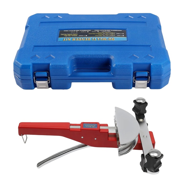 Csőhajlító fogó, 0-90 fok, csővágóval, piros